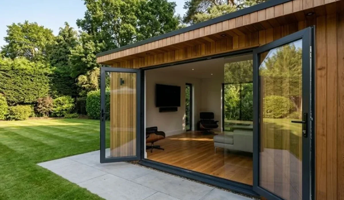Three garden room sizes side by side — small, medium, large